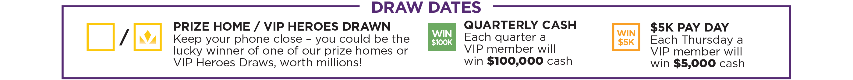 Draw Dates - VIP Calendar